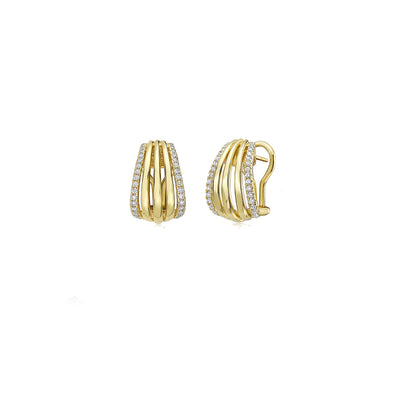 Gold and Diamond Birdcage Earring