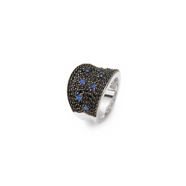 Sterling Silver Starlight Saddle Ring