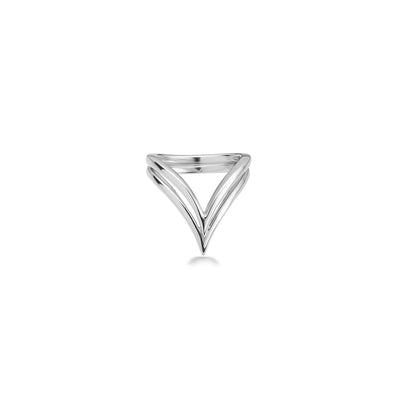 Silver Double V Ring