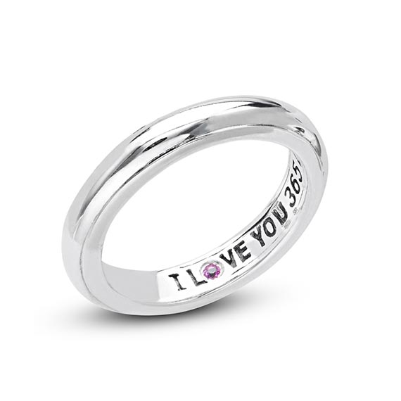 Silver I Love You 365 Days A Year' Stackable Band Rings