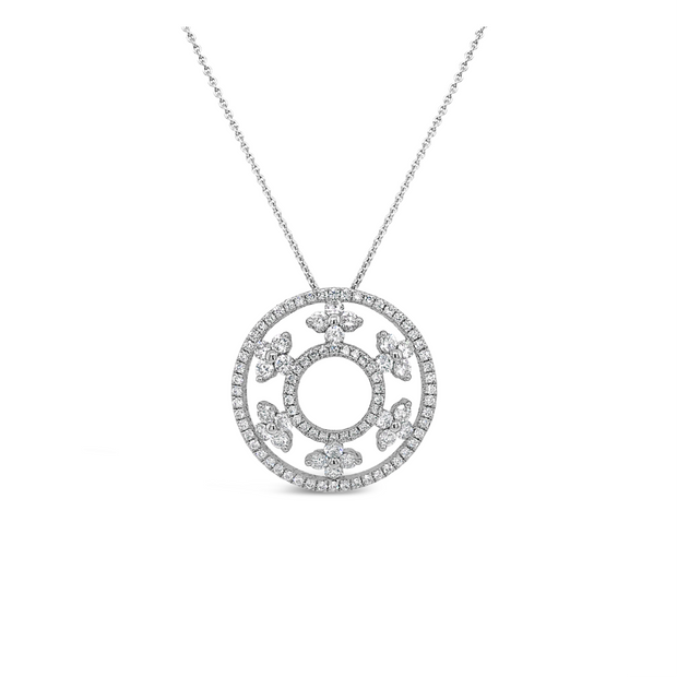 Diamond Air Flower Circle Necklace