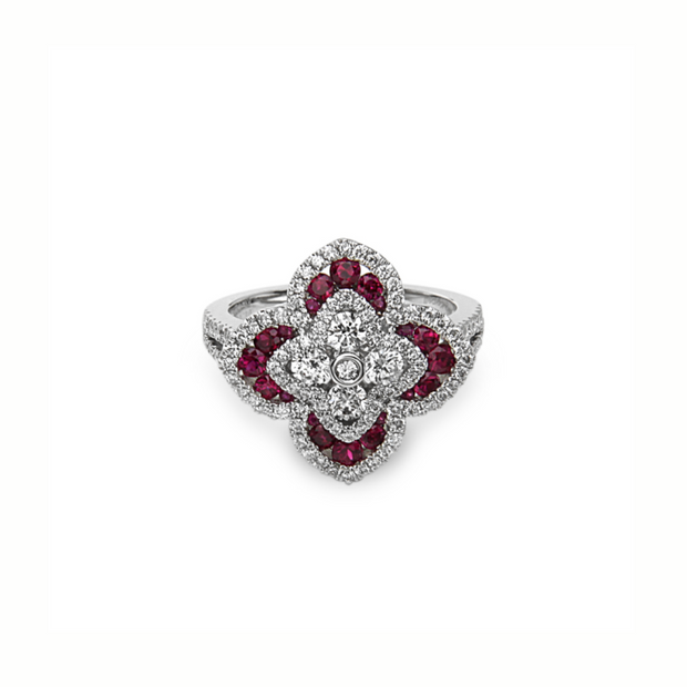 Diamond Regal Flower Ring