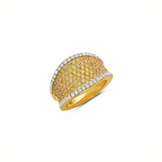 Diamond Concave Banded Ring