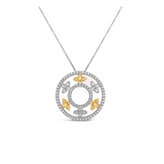 Diamond Air Flower Circle Necklace