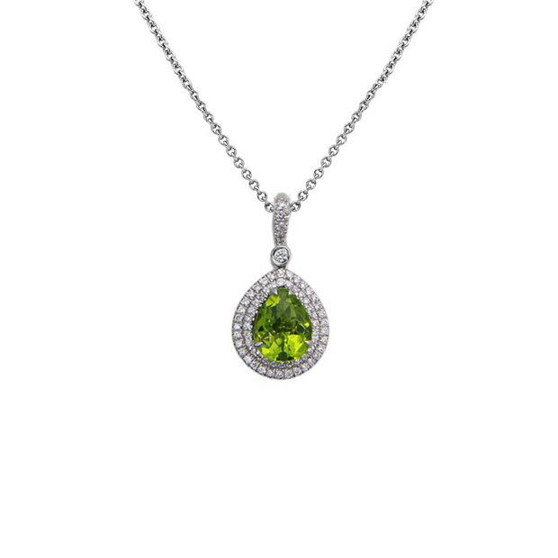 Pastel Diamond Double Halo Pear-Shape Reversible Necklace