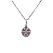 Pastel Diamond Double Halo Pear-Shape Reversible Necklace