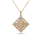 Diamond Pave Angled Amulet Pendant