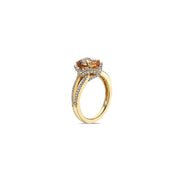 Pastel Diamond Split-Band Oval Ring