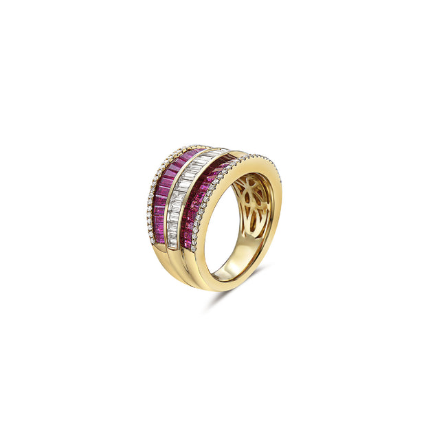 Krypell Collection Baguette Saddle Ring