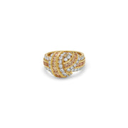 Platinum and Gold Diamond Classic Knot Ring