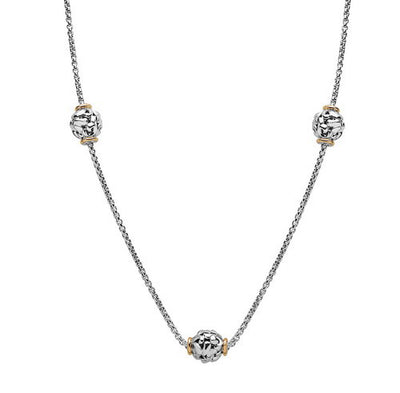 Silver Ivy Two Tone Bead Chain Necklace
