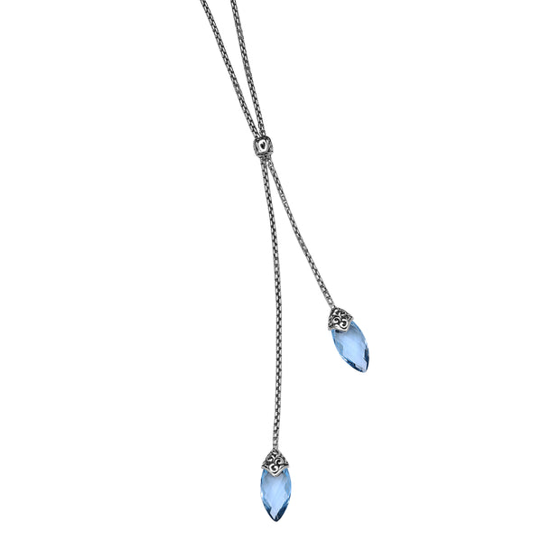 Silver Skye Long Lariat Necklace