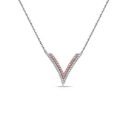 Diamond Double V Pendant Necklace