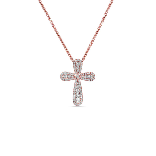 Buy 14k White Gold Diamond Cross Pendant Necklace for Women, Confirm  Jewelry Gift (0.03 ct), 16+1+1 Inch (White Gold) at Amazon.in