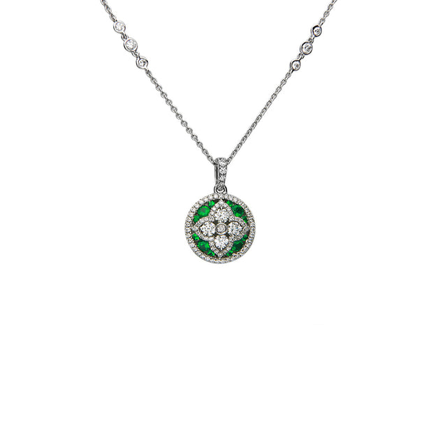 Quatrefoil Round Diamond Necklace