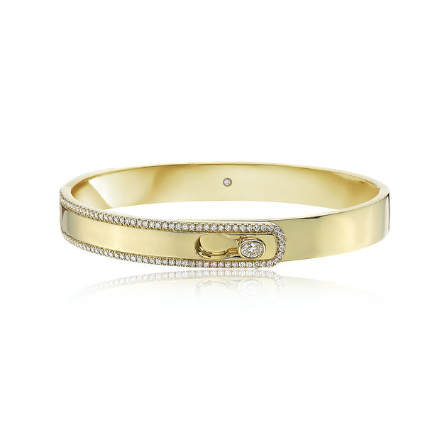 Gold and Diamond Hinged Lock Bracelet – Charles Krypell Fine Jewelry