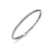 Silver I Love You 365 Days a Year' Stackable Bangle Bracelets