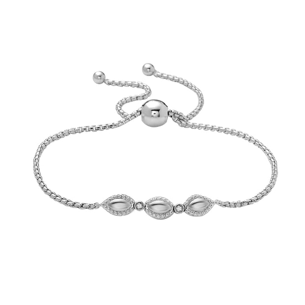 Silver Firefly Diamond Bead String Bracelet