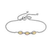 Silver Firefly Diamond Bead String Bracelet