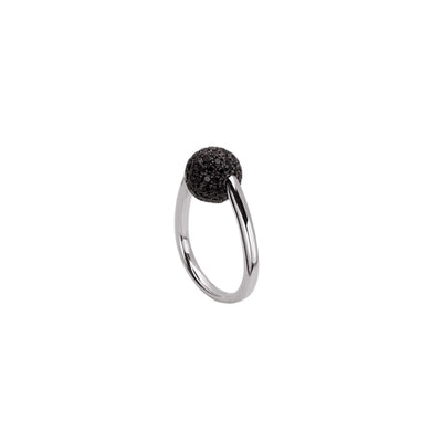 Silver Pave Bead Ring