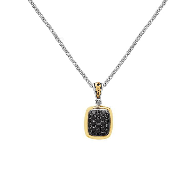 Silver Ivy Cushion Pave Pendant
