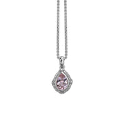 Silver Ivy Gemstone and Diamond Pear Pendant