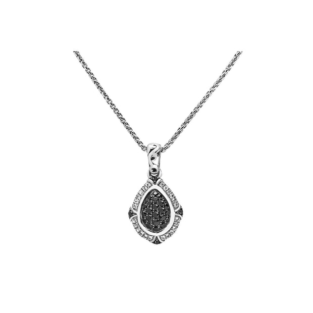 Silver Ivy Gemstone and Diamond Pear Pendant