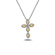 Silver Firefly Diamond Bead Cross Necklace