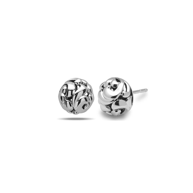 Silver Ivy Large Bead Stud Earring