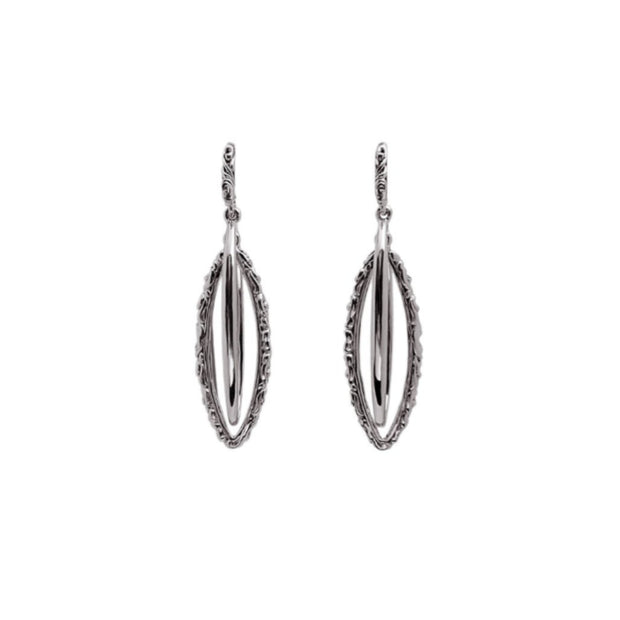 Silver Ivy Large Double Marquise Earring