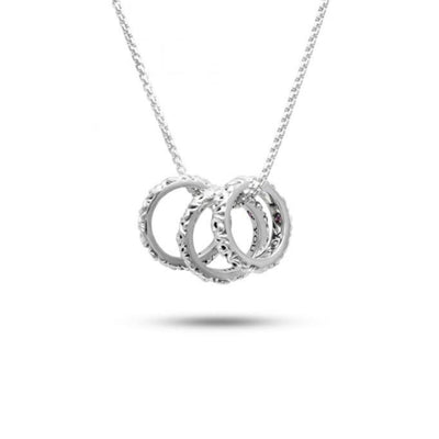 Silver I Love You Today... Tomorrow... Forever...' Three Ring Love Necklace