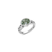 SILVER IVY PETITE OVAL GEMSTONE RING