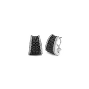 Silver Pave Saddle Earrings