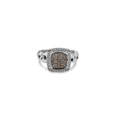 Silver Ivy Pave Ring