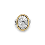 Silver Ivy Two Tone Oval Ring