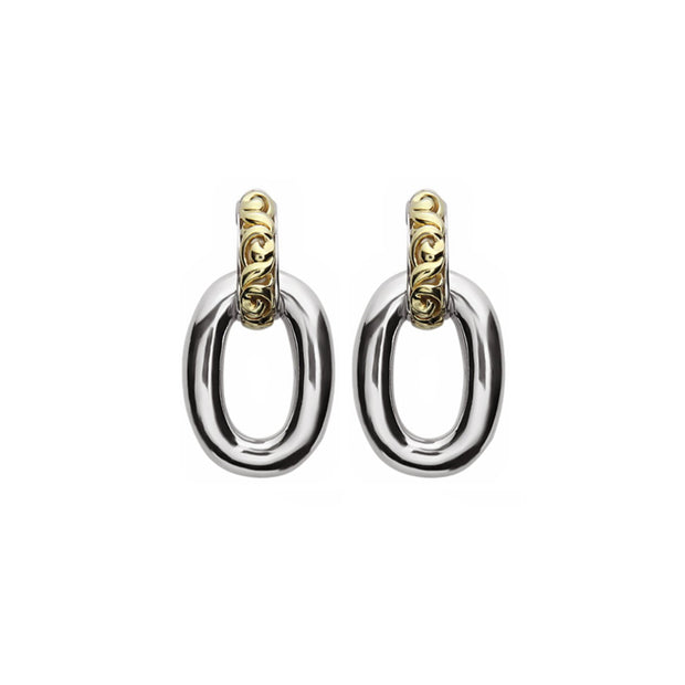 Silver Ivy Smooth Link Drop Earring