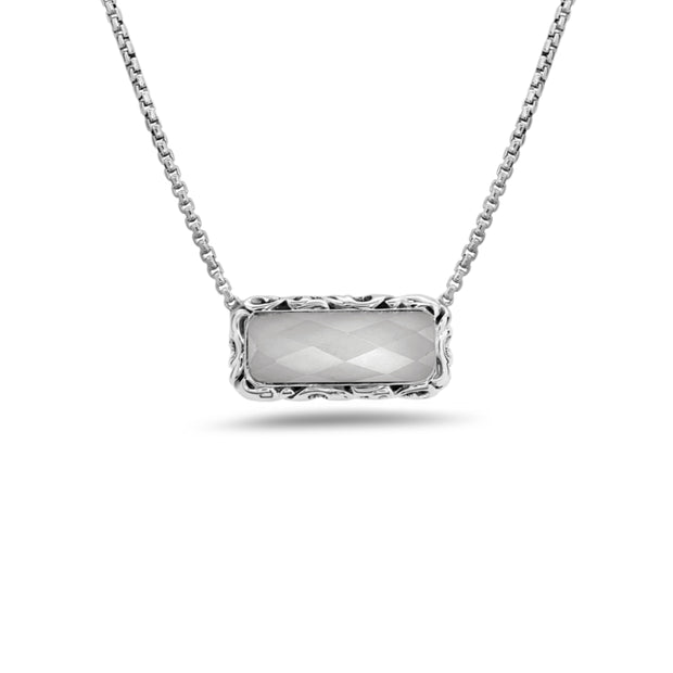 SILVER IVY BAR NECKLACE