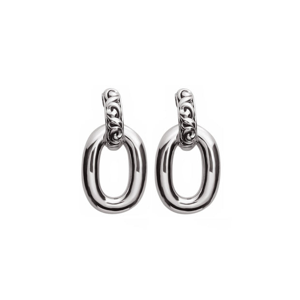 Silver Ivy Smooth Link Drop Earring
