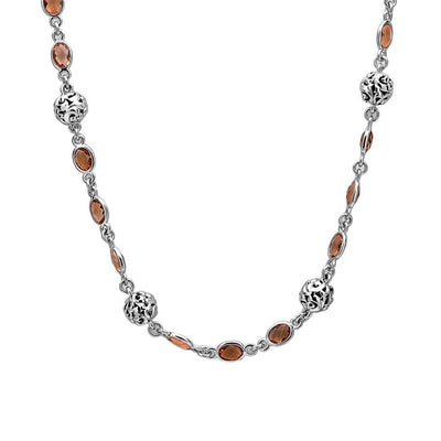 Silver Ivy Bead Gemstone Wrap Necklace