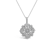 Diamond Pave Floral Amulet Pendant